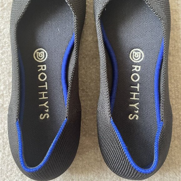 Rothy’s Shoes Womens Size 7.5 Black The Flat Round Toe Casual Knit Ballet Flats - Picture 6 of 14